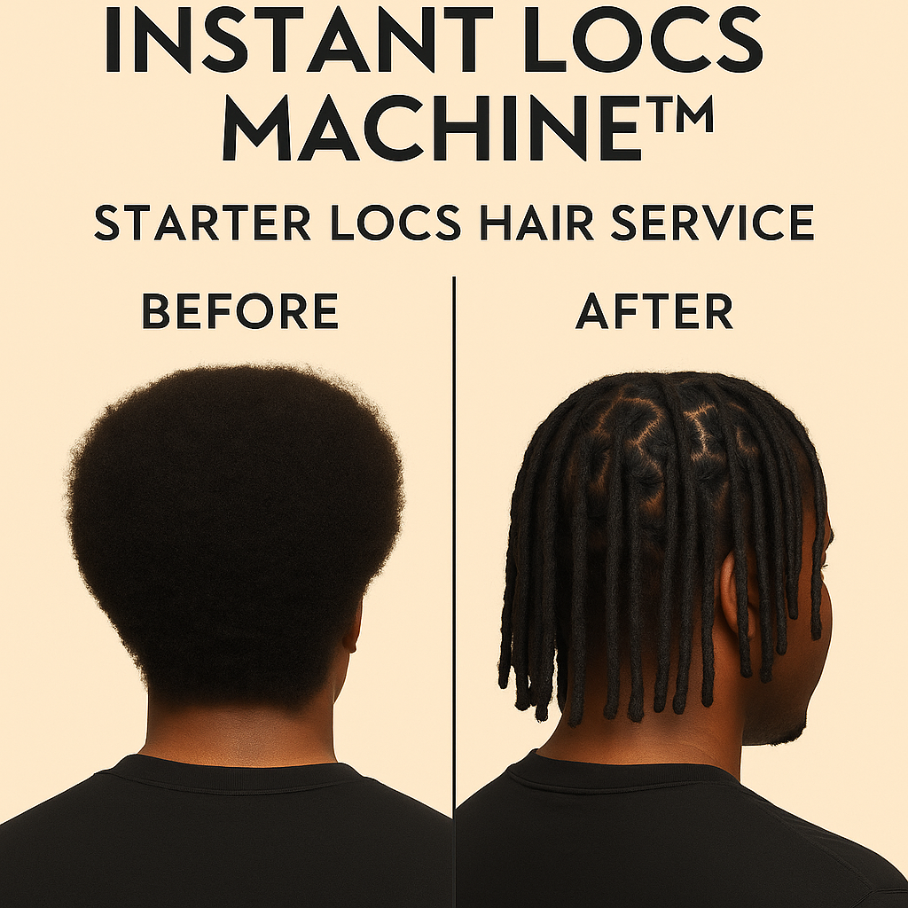 Instant Locs Machine™ Starter Locs Hair Service – Start Your Loc Journey Instantly( Half Head)