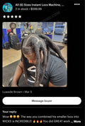 Instant Locs Machine Automatic Dreadlock Machine Make Instant Loc Extensions Instant Loc Machine Carrying Bag All (6) Sizes Loctician Gift
