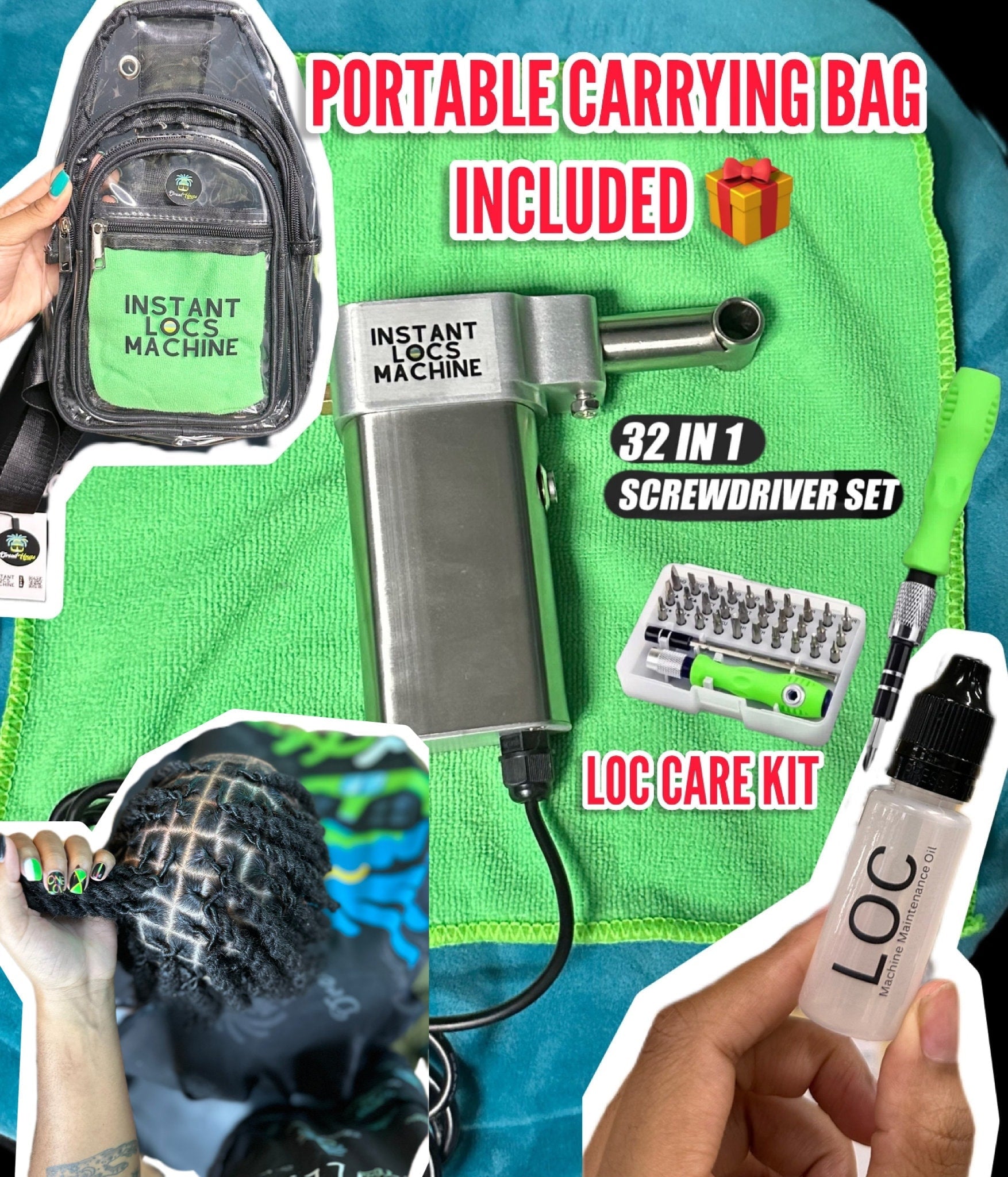 Instant Loc Machine Dreadlock Machine Make Loc Extensions Instant Locs Machine Loc Machine Crossbody CareKit Loctician Gift Set